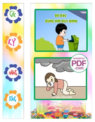 Tải file tranh gốc Góc kỹ năng sống - bỏ rác đúng nơi quy định file PDF & CDR chất lượng cao