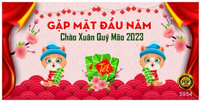 File tranh PSD Gặp mặt đầu năm chào xuân Quý Mão 2023 #15 chất lượng cao