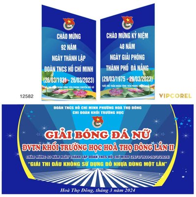 Ảnh gốc Giải bóng đá nữ đoàn viên thanh niên vector (độ nét cao) in mica