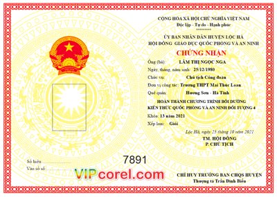 File gốc Giấy chứng nhận quốc phòng và an ninh file corel (AI/EPS) cho in ấn