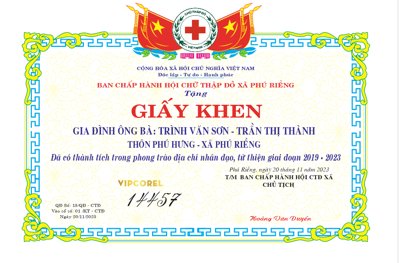 Chi tiết file ảnh Giấy khen Ban chấp hành hội chữ thập đỏ file corel sắc nét