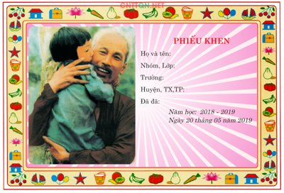 File gốc Giấy khen cháu ngoan Bác Hồ file CorelDRAW (in 3D) nghệ thuật