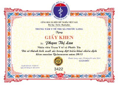 Tải file gốc Giấy khen trung tâm y tế thị xã Phước Long file Corel (bản PSD) chỉnh sửa được