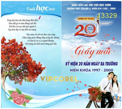 Tải file Giấy mời 20 năm ngày ra trường THPT Yên Mô 2 (ảnh gốc) in gạch men