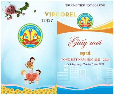 File gốc Giấy mời dự lễ tổng kết năm học 2024 vector (in mica) làm quà tặng
