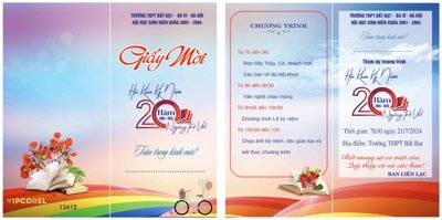 Download file gốc Giấy mời hội khóa kỷ niệm 20 năm ngày trở về corel (độ nét cao)