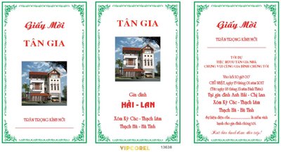File PSD Giấy mời tân gia - Gia đình Hải - Lan file corel (bản gốc) đã tách nền