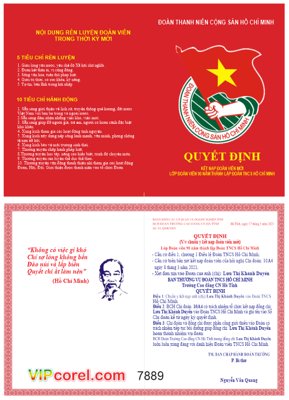 File tranh Giấy quyết định kết nạp đoàn viên trong thời kỳ mới (ảnh gốc) in trần nhà