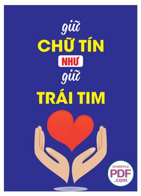 Hình ảnh file gốc in trần nhà Giữ chữ tín như giữ trái tim file vector PDF
