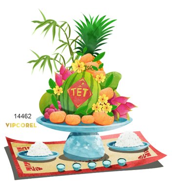 File ảnh Hình ảnh mâm ngũ quả ngày tết #2 file PNG (gốc) cho trang trí nhà hàng