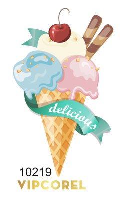 Download file Hình Kem ốc quế vector file PDF (gốc) in mica ốp bếp