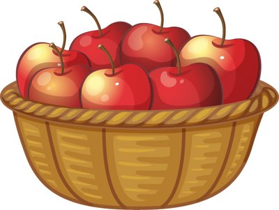 File ảnh Hình giỏ Táo vector file PDF (gốc) in PP, decal