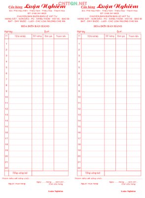 File gốc Hóa đơn bán hàng - bán buôn bán lẻ vật tư CDR (in 3D) cho trang trí