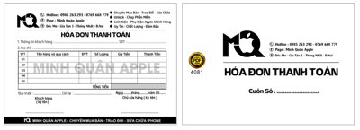 File PSD Hóa đơn thanh toán Minh Quân Apple file corel (bản gốc) dễ dàng edit