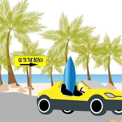 File tranh Họa tiết Mùa Hè - Hello Summer ảnh tách nền PNG (gốc) chủ đề trẻ em