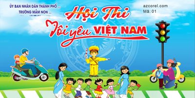 File in trần Hội thi Tôi yêu Việt Nam trường mầm non file corel (bản gốc) hoa văn