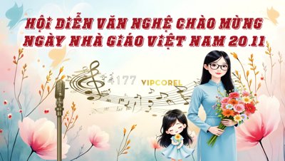 File gốc Hội thi văn nghệ chào mừng 20-11 file PSD #5 (in lụa) tranh mã đáo