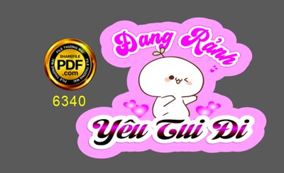 Tải file gốc Hashtag đám cưới "Đang rảnh yêu tui đi" file cdr x7 dùng cho in ấn