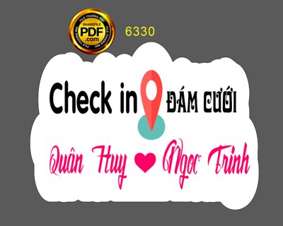 File gốc Hashtag đám cưới "Check in đám cưới" file cdr x7 (in mica) làm quà tặng