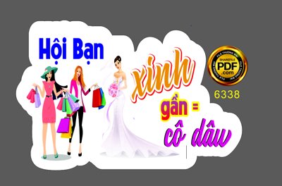 Tải file Hashtag đám cưới "Hội bạn xinh gần bằng cô dâu" file cdr x7 (gốc) chủ đề phong thủy