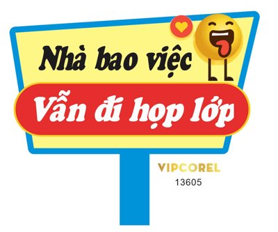 File tranh Hashtag nhà bao việc vẫn đi họp lớp file corel (bản gốc) treo tường