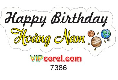Download file tranh PSD Hastag Happy birthday Hoàng Nam file vector PDF để chỉnh sửa