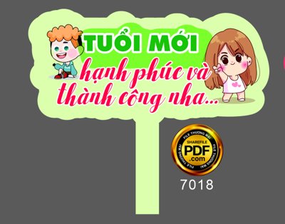 Tải xuống file tranh gốc Hastag Tuổi mới hạnh phúc và thành công (PSD/TIFF)