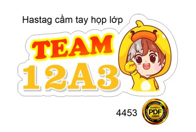 Tải xuống file tranh gốc Hastag cầm tay họp lớp Team 12A3 file corel (PSD/TIFF)