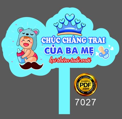 Download file gốc Hastag chúc chàng trai của mẹ lại thêm tuổi mới (in mica) 3D