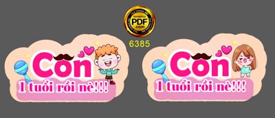 Tải file Hastag sinh nhật "Con 1 tuổi rồi nè!!!" file cdr x7 (ảnh gốc) file AI/EPS