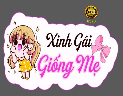 File gốc Hastag sinh nhật "Xinh gái giống mẹ" file cdr x7 (in 3D) nghệ thuật