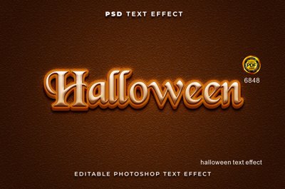 File gốc Hiệu ứng chữ PSD - Halloween text effect file PSD (in tráng gương) ốp tường