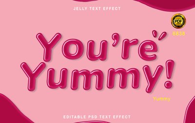 Tải file gốc Hiệu ứng chữ PSD - Yummy file PSD (bản PSD) chỉnh sửa được