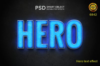 File in ấn chuyên nghiệp Hiệu ứng chữ PSD - hero text effect file PSD (file gốc)