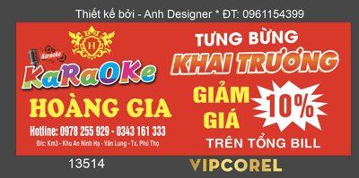 Tải xuống file tranh gốc Karaoke Hoàng Gia tưng bừng Khai trương file corel (PSD/TIFF)