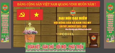 File gốc Khánh tiết Đại hội đại biểu hội Nông Dân 2025 (ảnh chi tiết) để in lụa