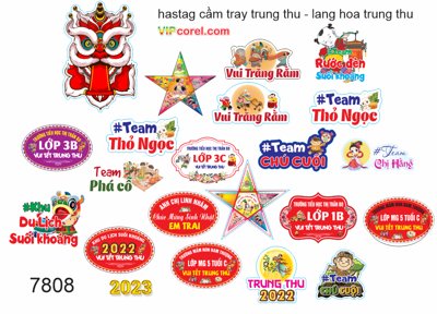 File tranh Lãng hoa vui tết trung thu và hastag file vector corel (ảnh gốc) độ nét vượt trội