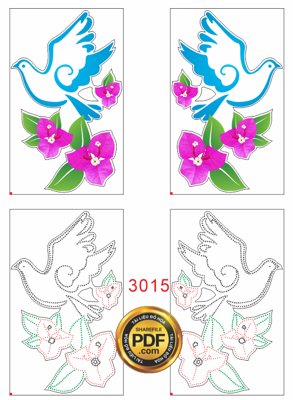 Tải file Led cột đèn chim bồ câu và hoa giấy (gốc) chủ đề phong thủy