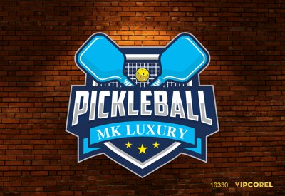 File ảnh gốc Logo Pickleball MK Luxury và tường gạch file corel không vỡ nét