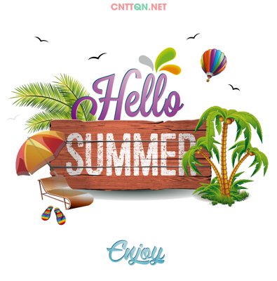 Ảnh mô tả file gốc in mica Mẫu áo nhóm "Hello Summer 2019" file CorelDRAW