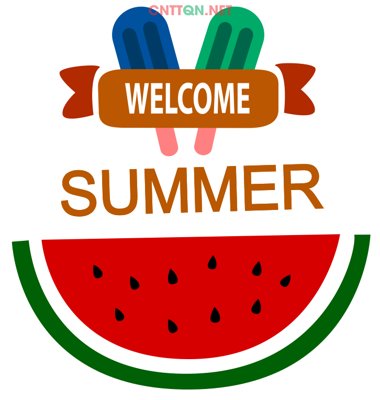 File tranh Mẫu áo thun mùa hè "Welcome summer" file CDR (gốc) chủ đề trẻ em