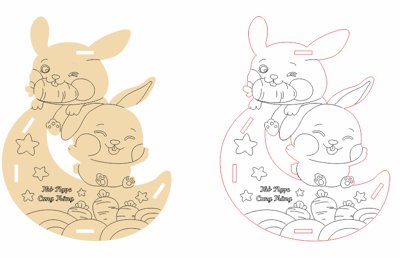 File tranh Mẫu đèn lồng trung thu cắt CNC laser file corel (gốc) chủ đề con người