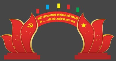 Tải file tranh Mẫu Cổng chào đại hội Đảng Bộ file corel x7 (ảnh gốc) ngay