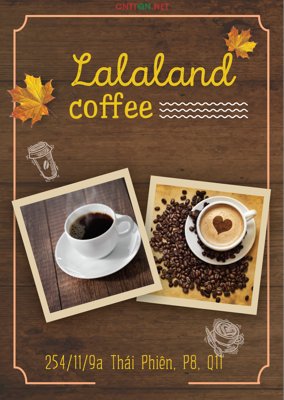 File ảnh Mẫu Menu Quán cà phê Lalaland file AI (gốc) in Hiflex