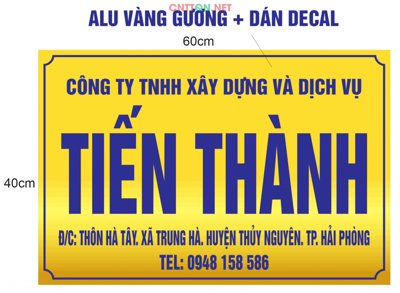 File gốc Mẫu biển tên công ty alu gương dán decal file CDR (PNG) không nền chất lượng