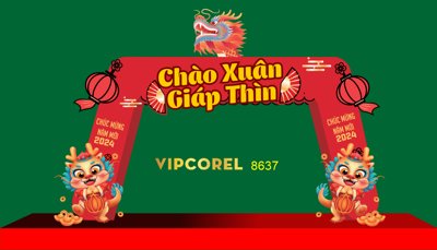 File ảnh Mẫu cổng tết chào xuân Giáp Thìn 2024 #1 (gốc) in standee