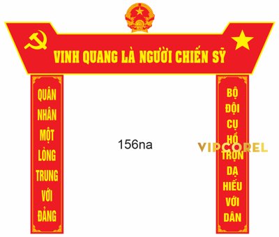 Download file gốc Mẫu cổng trại Vinh quang là người chiến sĩ (in lụa) cao cấp