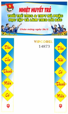 File tranh Mẫu cổng trại chào mừng ngày thành lập đoàn #2 (bản gốc) trang trí văn phòng