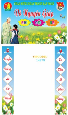 File gốc Mẫu cổng trại chào mừng ngày thành lập đoàn #7 (cho in UV) siêu nét
