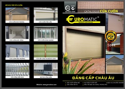File tranh Mẫu catalogue cửa cuốn EuroMatic file corel (bản gốc) in lụa 5D